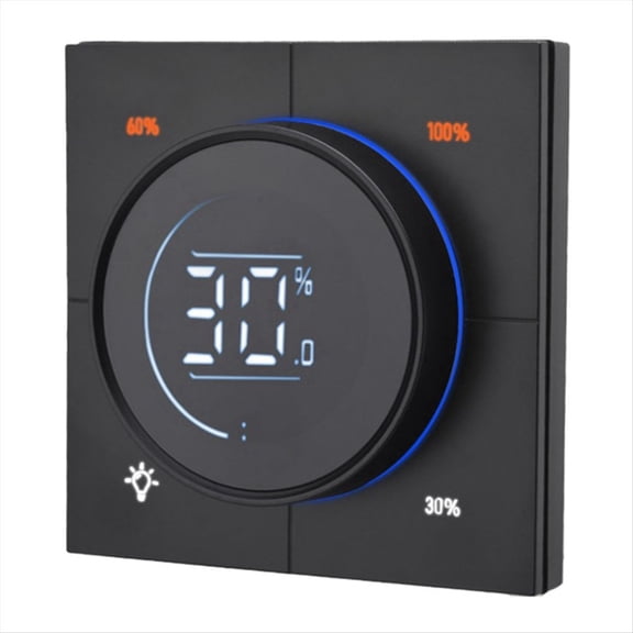 Infinite Knob Dimmer Regulator Zigbee 3.0 PC Panel Wall Light Switch 150-300W AC 110-240V Digital LCD Yandex(Black),1 * Knob Dimmer,Black
