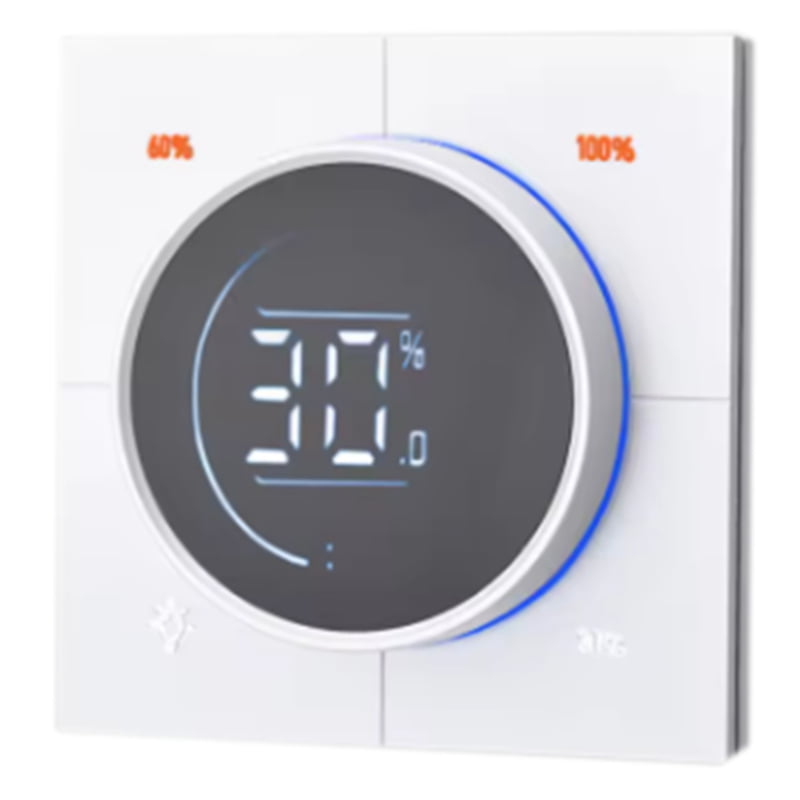 Infinite Knob MOSFET Dimmer Regulator Zigbee 3.0 PC Panel Wall Light Switch Digital LCD Trailing Edge Dimming White
