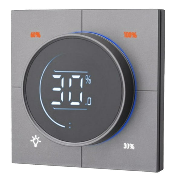 Infinite Knob MOSFET Dimmer Regulator Zigbee 3.0 PC Panel Wall Light Switch Digital LCD Trailing Edge Dimming Grey