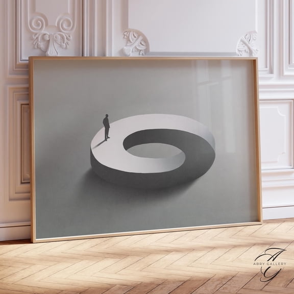 Infinite Loop Art Poster Penrose Concept, Minimalist Artwork, Unframed Poster Size 24x36 F03.1.21l699
