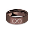 thumbnail image 1 of Infinite Loop Laser Engraved Rustic Brushed Brown Tungsten Ring, 8mm, Size 12.5, 1 of 2