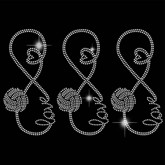 Infinite Loop Symbol Iron-on Rhinestones Transfer Stickers Volleyball Bling Decals T-Shirt Heat Transfer Hot Fix Stickers