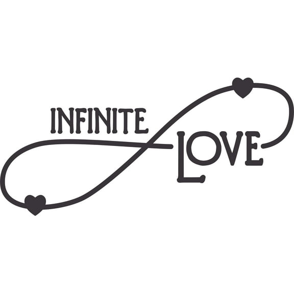 Infinite Love Infinity Sign Heart Customized Wall Decal - Custom Vinyl Wall Art - Personalized Name - Baby Girls Boys Kids Bedroom Wall Decal Room Decor Wall Stickers Decoration Size (12x20 inch)