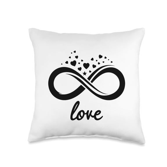 Infinite Love Infinity Symbol Valentine Hearts Forever Throw Pillow, 16x16, Multicolor C113