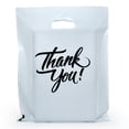 thumbnail image 1 of Infinite Pack 100 Thank You Merchandise Bags Shopping Bags Reusable Plastic Bags 9X12 White, 1 of 5