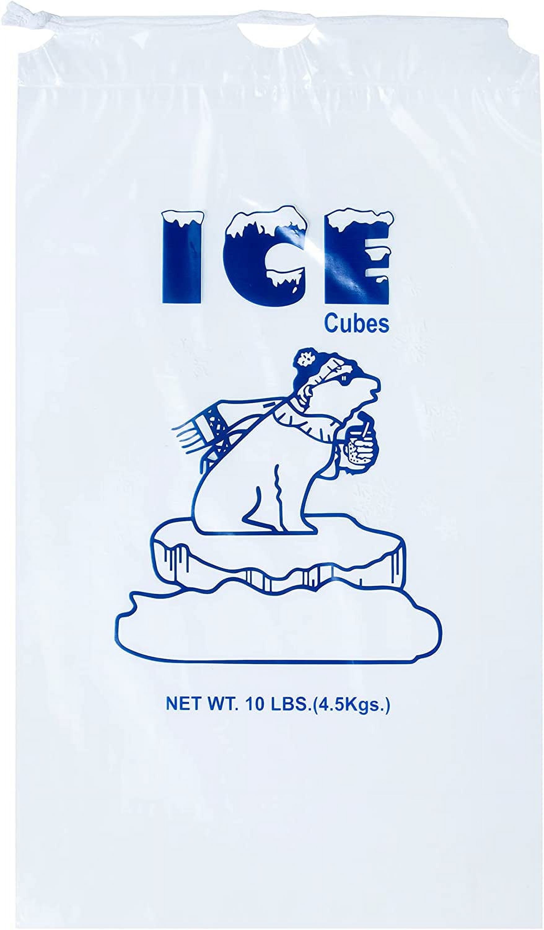 Infinite Pack 400 Pack Ice Bags 10 lb, Heavy-Duty Ice Bags with Drawstring(1.30 Mils Thickness)
