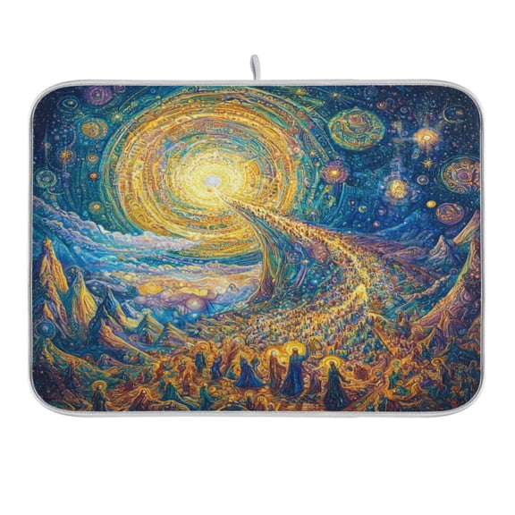Infinite Path Lead To Sun Dish Drying Mat for Kitchen Counter 16x18 In Absorbent Microfiber Reversible Mats Dish Drainer Protector Rack Pad for Coffee Bar Table