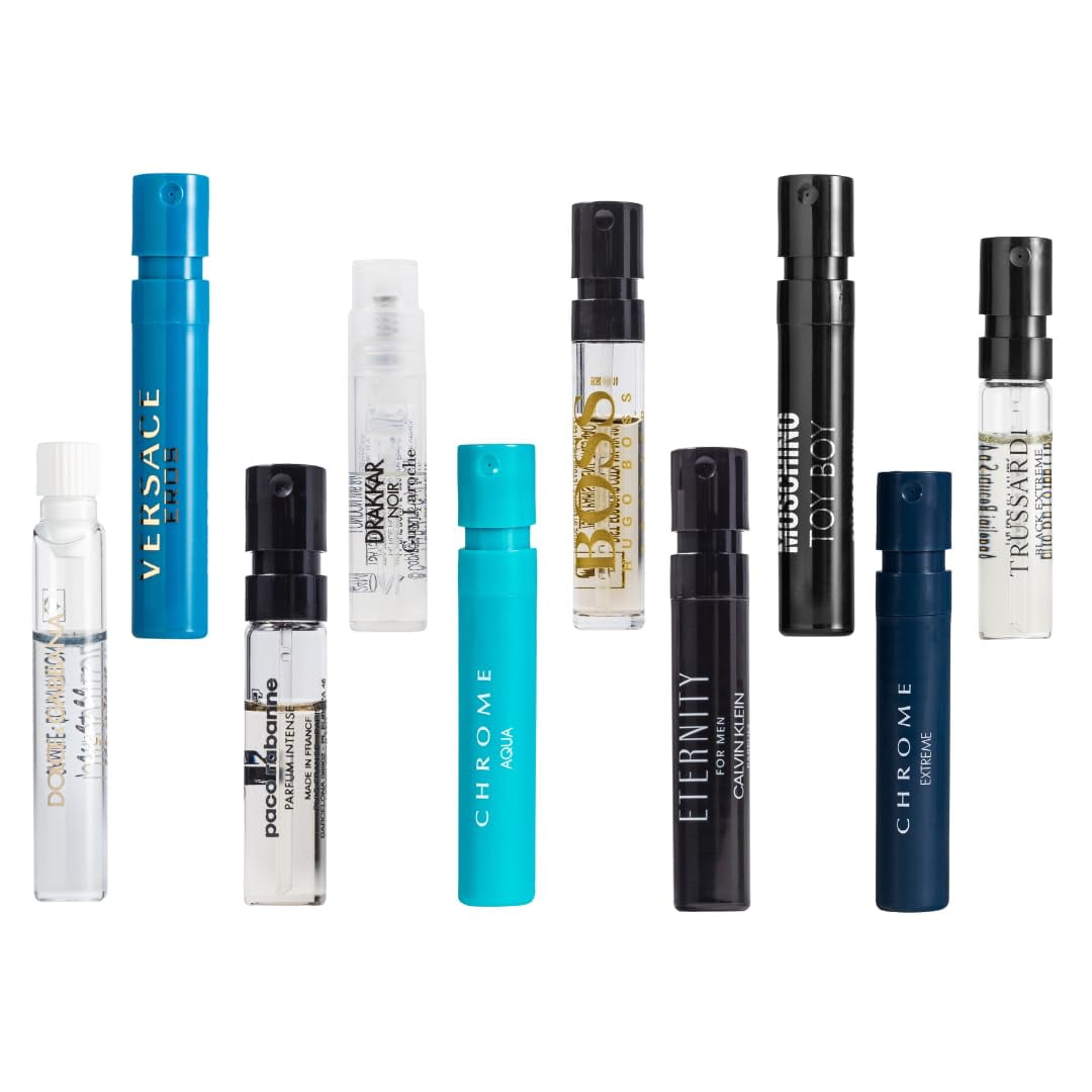 Infinite Scents Cologne Samples for Men 10 Designer Fragrances Pocket Sized Pouch Travel Size Sampler Set Sample Pack Gift Set