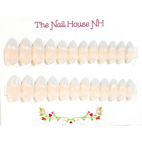 Infinite Skies Glossy French Manicure Short Stiletto Press On Nails by The Nail House NH - 24 Pieces