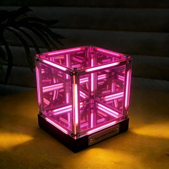 Infinite Space Abyss Lamp, 4D Tesseract Cube Infinite Space Abyss Light with Touch Dimming, Rechargeable LED Hyper Cube Night Light for Gaming Setup Futuristic Room Décor