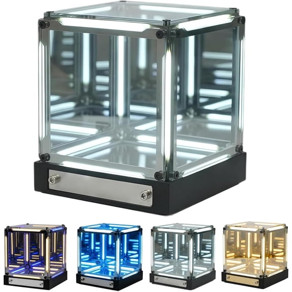 Infinite Space Abyss Night Light, Infinite Space Abyss Lamp, Infinity Cube Light, 4D Endless Abyss Lighting Effect and Touch Dimmable, Rechargeable and Premium Acrylic, for Desk Decor, Gift