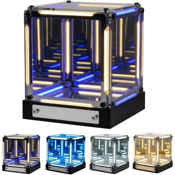 Infinite Space Abyss Night Light, Infinite Space Abyss Lamp, Infinity Cube Light, 4D Endless Abyss Lighting Effect and Touch Dimmable, Rechargeable and Premium Acrylic, for Desk Decor, Gift
