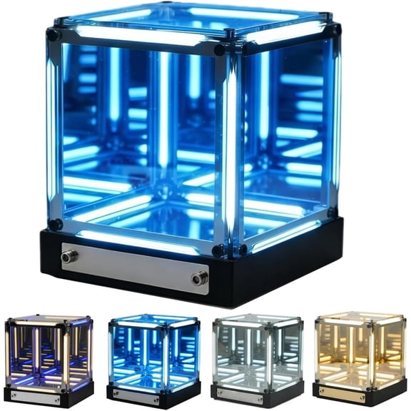 Infinite Space Abyss Night Light, Infinite Space Abyss Lamp, Infinity Cube Light, 4D Endless Abyss Lighting Effect and Touch Dimmable, Rechargeable and Premium Acrylic, for Desk Decor, Gift