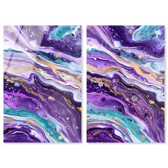 Infinite Starscape Acrylic Print Geode Wall Decor Set by Art Remedy, Ready to Hang, 16 x 24