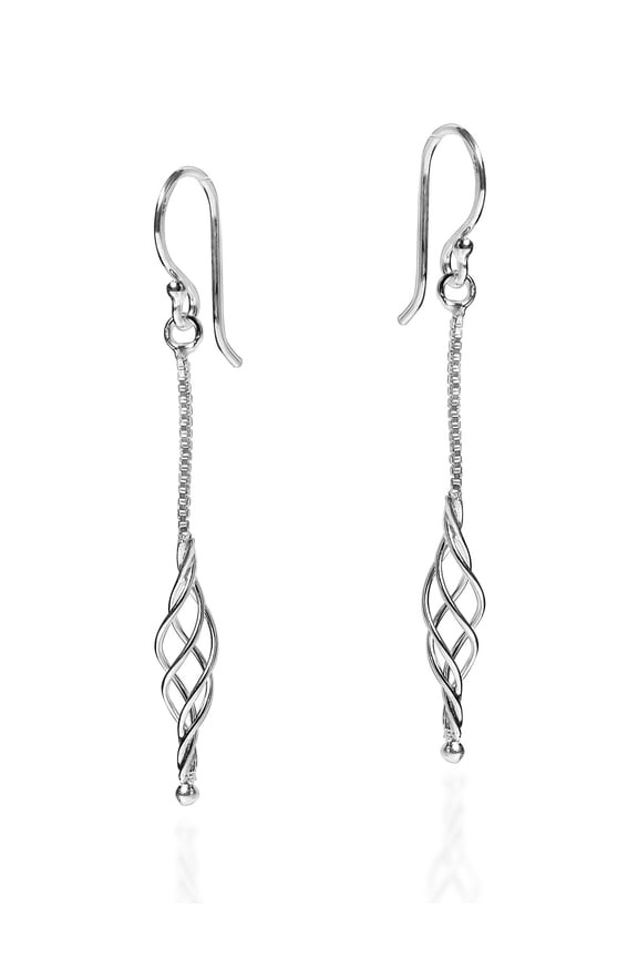 Infinite Twist Belle Drop .925 Sterling Silver Dangle Earrings