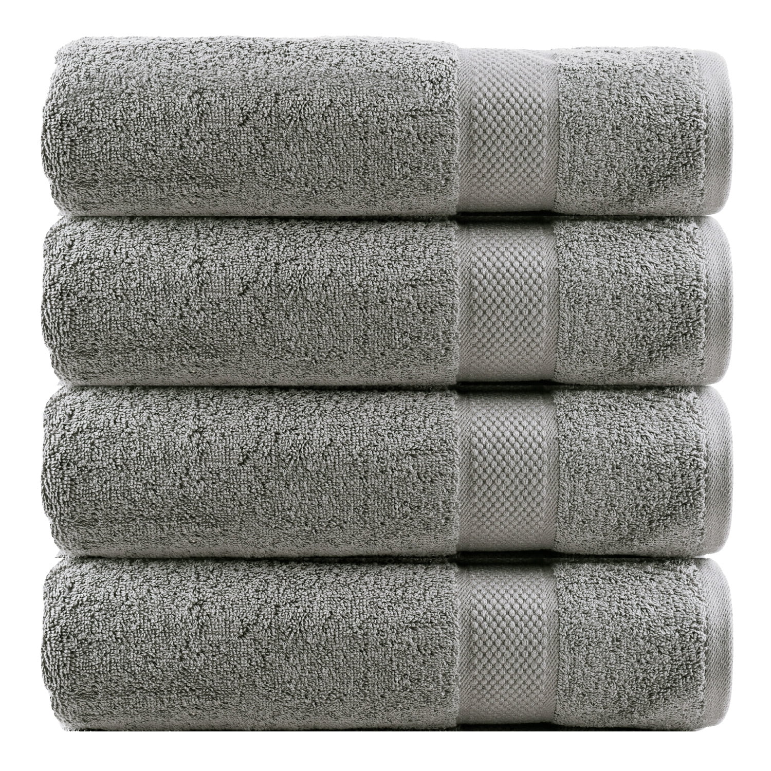Oakias Silver Bath Towels 4 Pack 27 x 54 Inches Highly Absorbent, 600 GSM  Fluffy & Soft Luxury Bath Sheets Silver Bath Towels Set of 4