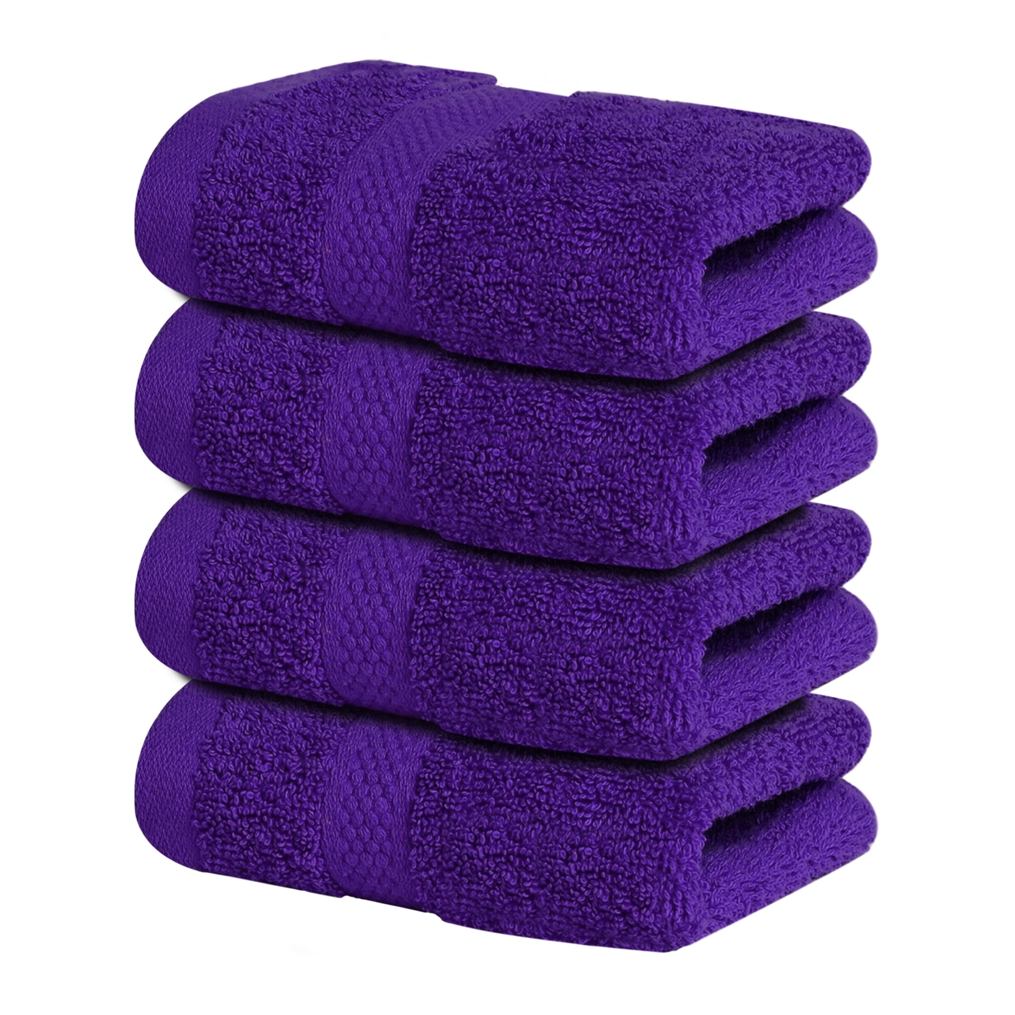 Infinitee Xclusives 100 Turkish Cotton Wash Cloths 13×13 Inches Pack of 4 Face Towels Grey
