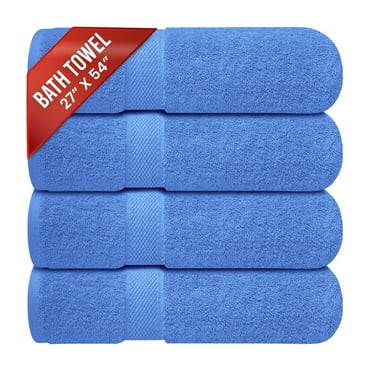 Infinitee Xclusives Premium Blue Bath Towels - Pack of 4 - 27 x 54 inches