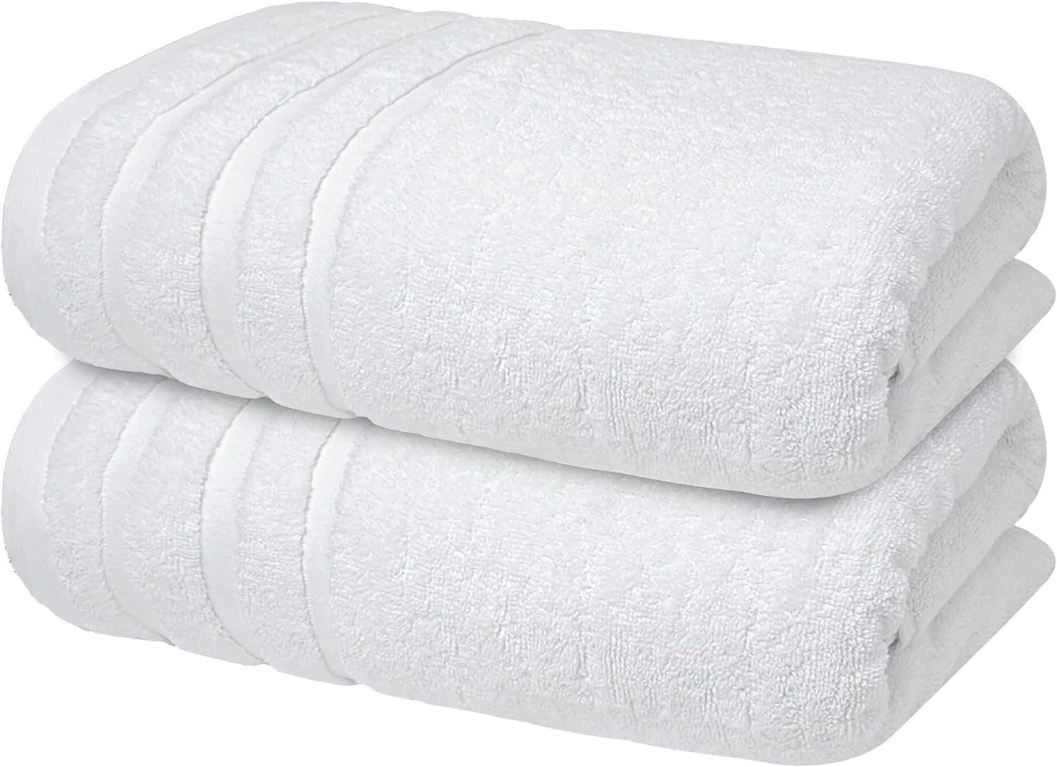 Infinitee Xclusives Premium Brilliant White Bath Towels - Pack of 2 - 27 x 54 inches