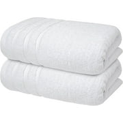 Infinitee Xclusives Premium Brilliant White Bath Towels - Pack of 2 - 27 x 54 inches