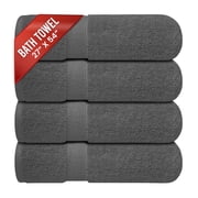 Infinitee Xclusives Premium Dark Gray Bath Towels - Pack of 4 - 27 x 54 inches