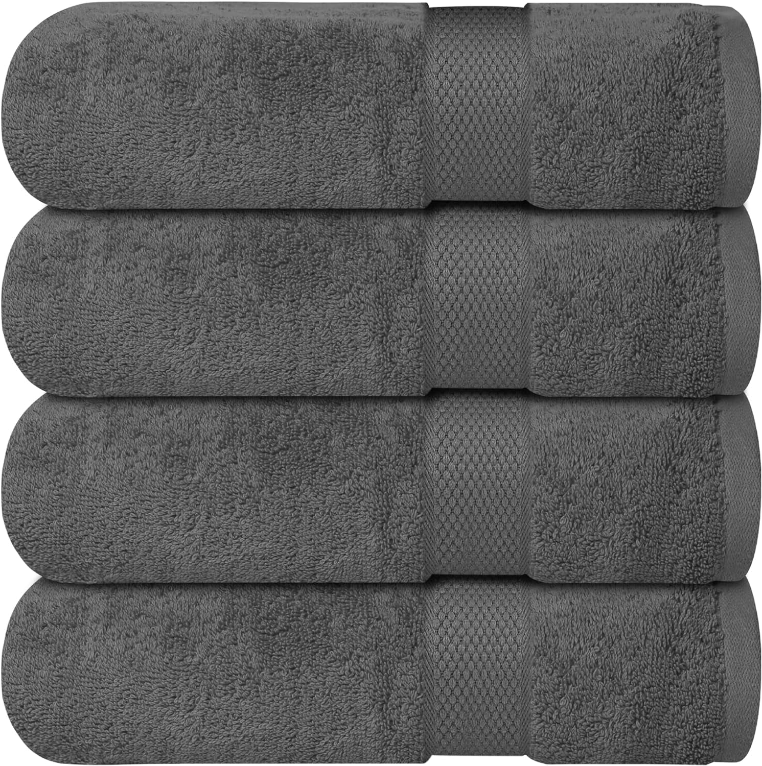 Infinitee Xclusives Premium Dark Gray Bath Towels - Pack of 4 - 27 x 54 ...