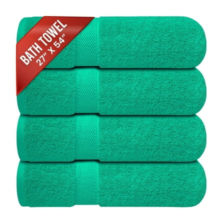 Infinitee Xclusives Premium Green Bath Towels - Pack of 4 - 27 x 54 inches