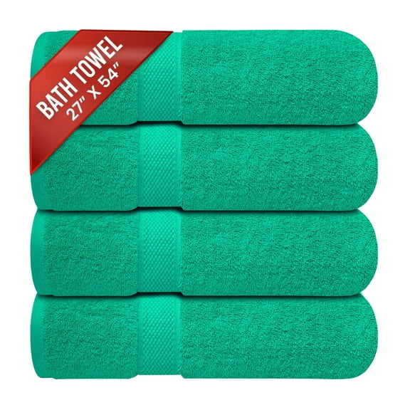 Infinitee Xclusives Premium Green Bath Towels - Pack of 4 - 27 x 54 inches