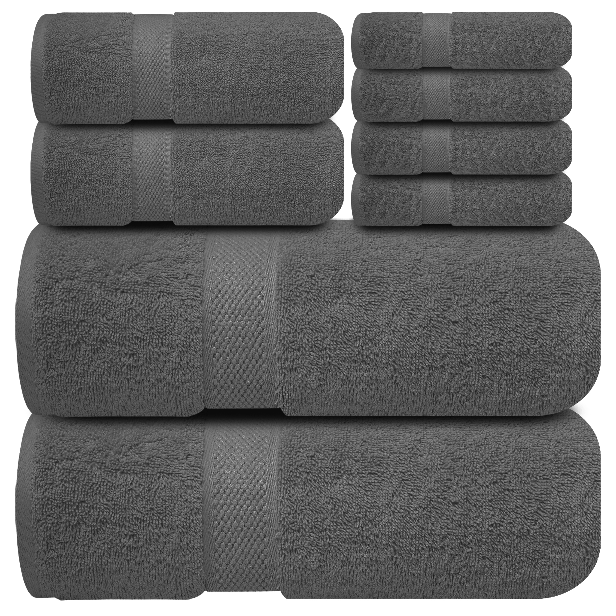 OLESTER Microfiber Bath Towel Set 2 Pack - 35x70 Inch Oversized Grey Towels, Super Absorbent & Quick Dry - View #2
