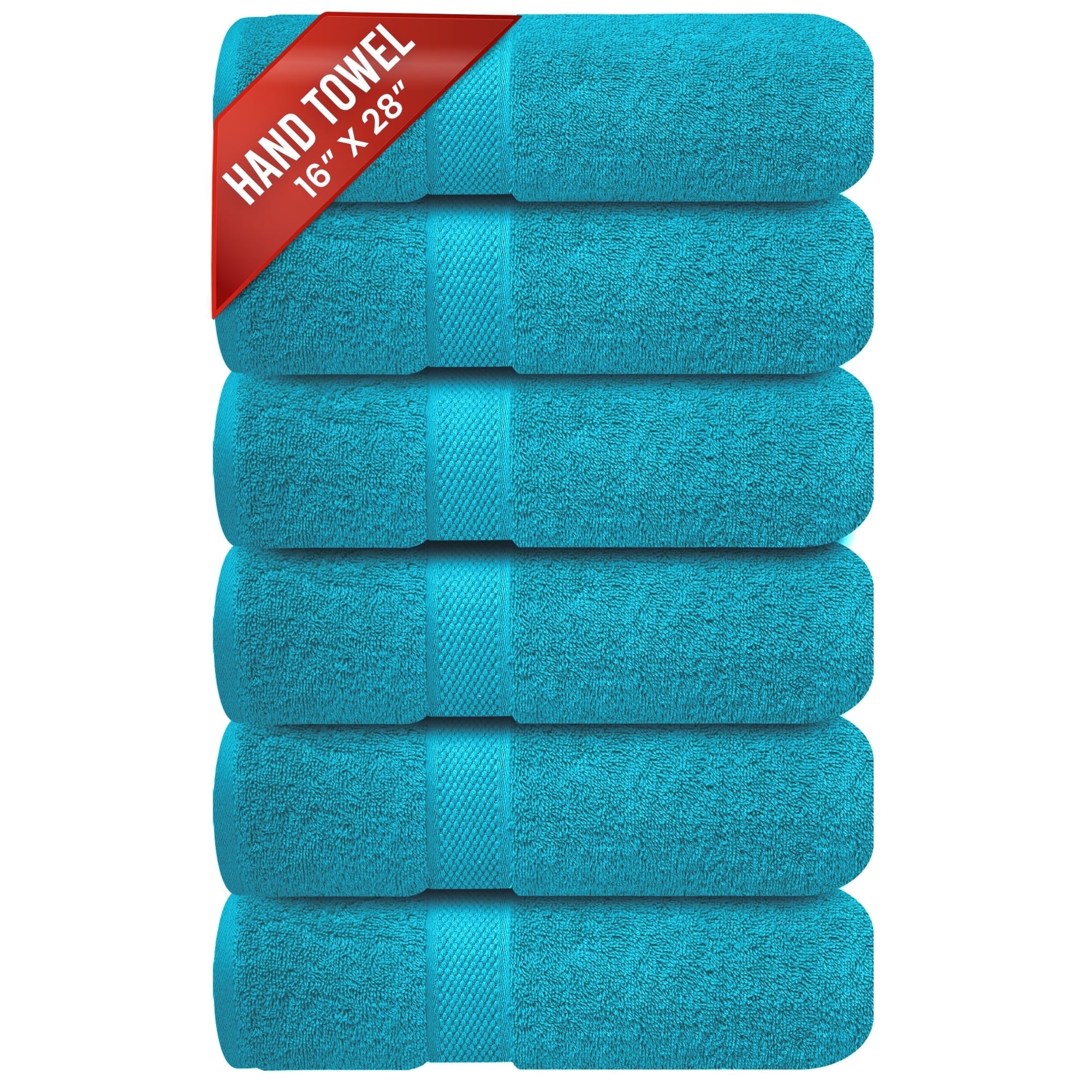 Infinitee Xclusives Premium Hand Towels - 100% Cotton - Teal Hand Towels | 16x28 Inch | Pack of 6