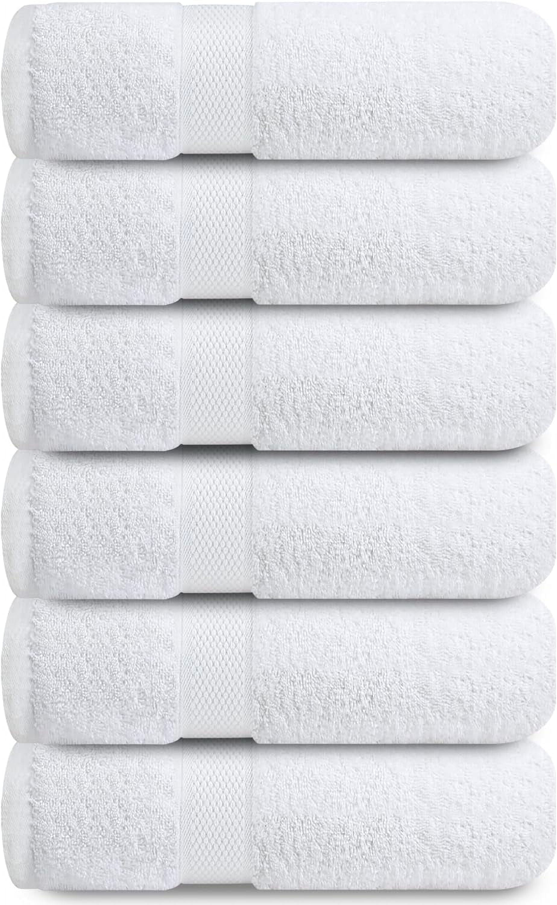Luxurious White Turkish Cotton Hand Towels Set of 6