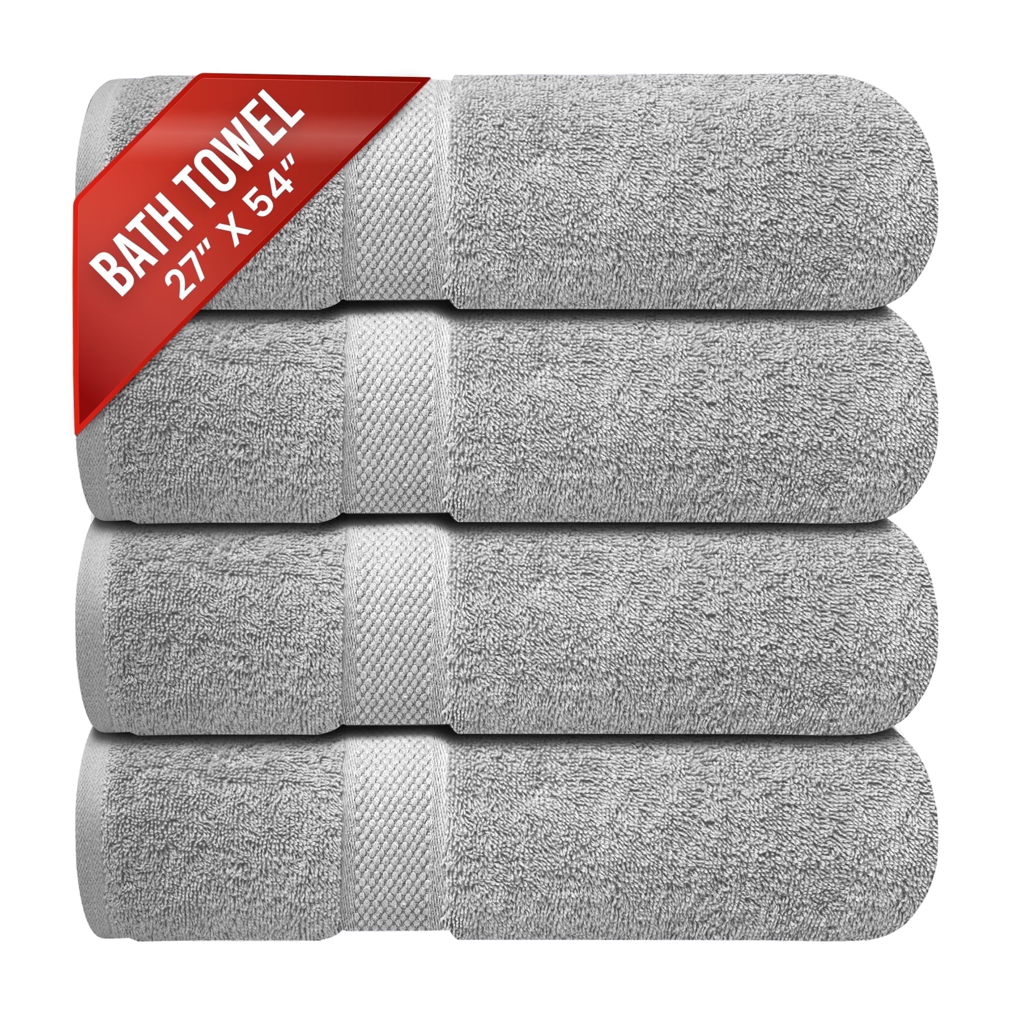 Infinitee Xclusives Soft Light Gray Bathroom Bath Towels Set - Pack of ...