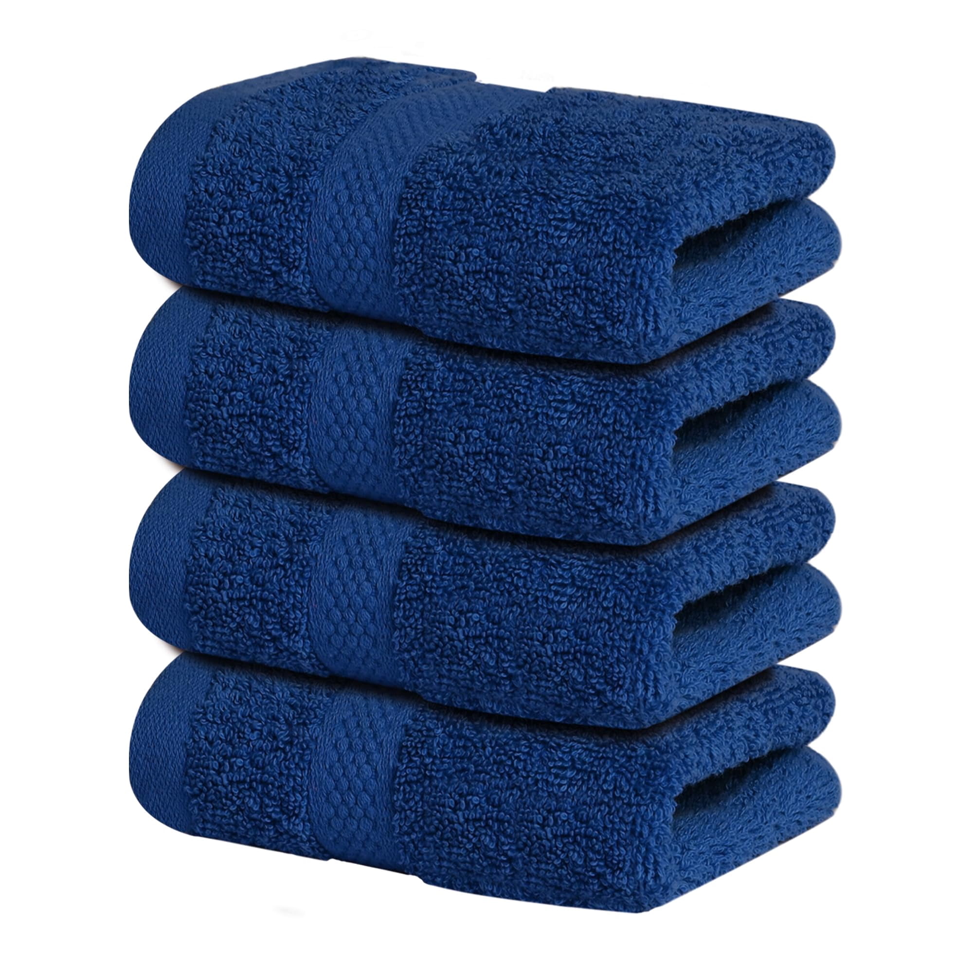 Infinitee Xclusives Premium Navy Blue Washcloths Set â€“ Pack of 4