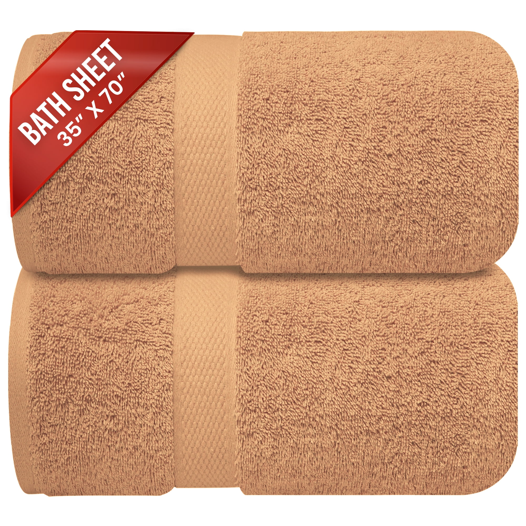 Infinitee Xclusives Premium Sand Bath Sheets Towels for Adults - Pack of 2 - Large Bath Towels 35x70