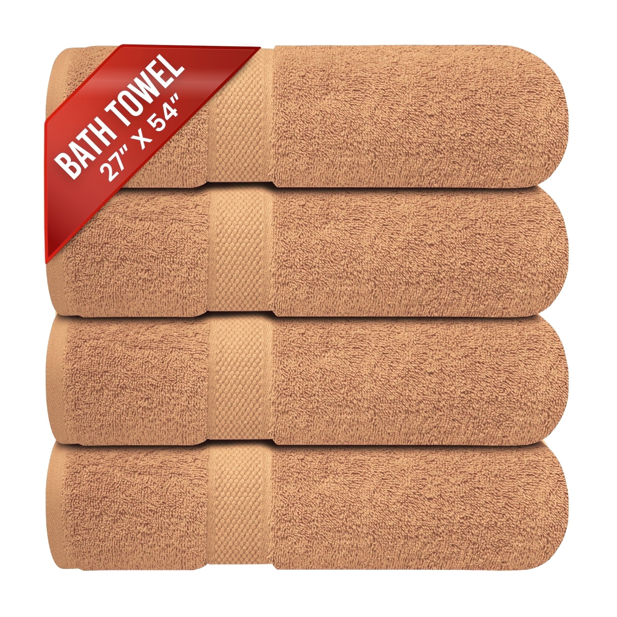Infinitee Xclusives Premium Sand Bath Towels - Pack of 4 - 27 x 54 inches