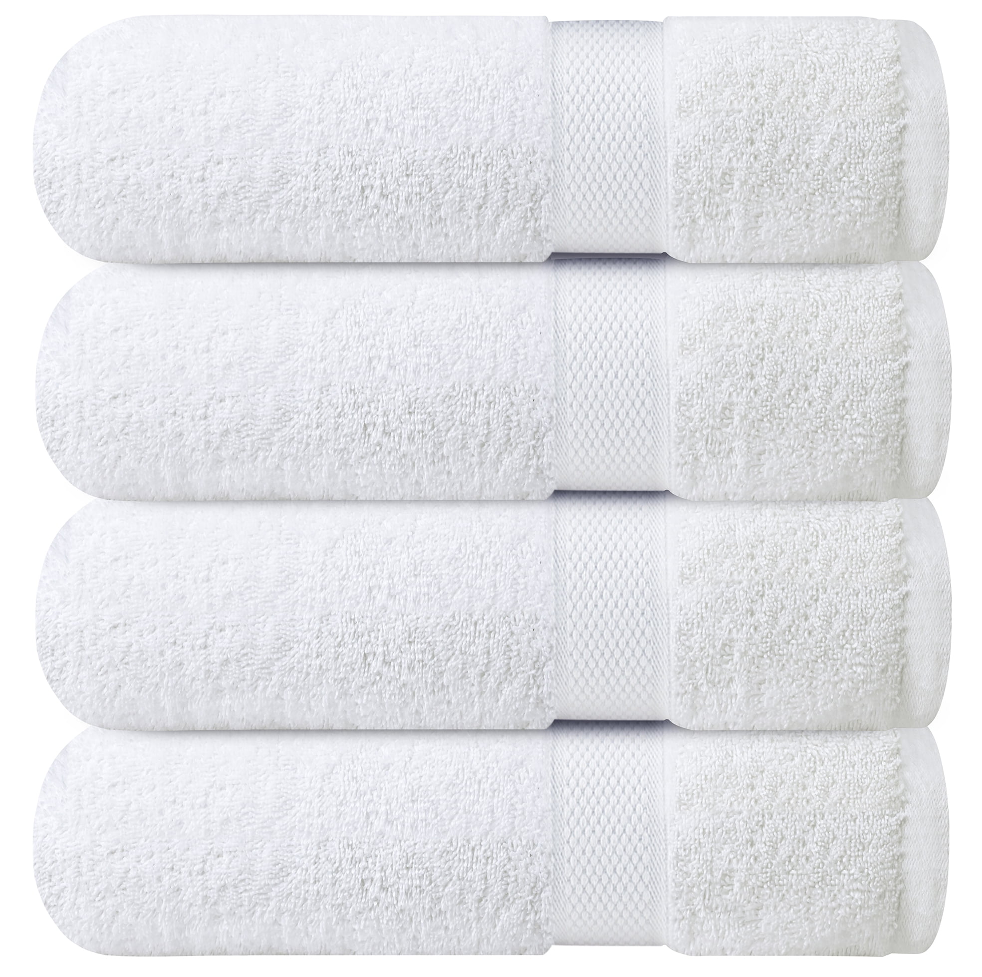 Infinitee Xclusives Premium White Bath Towels 4 Pack Quick Dry