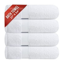Infinitee Xclusives Premium White Bath Towels - Pack of 4 - 27 x 54 inches