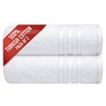 thumbnail image 1 of Infinitee Xclusives Spa and Hotel Quality Turkish Cotton 2 Piece White Bath Towels Set, 1 of 7