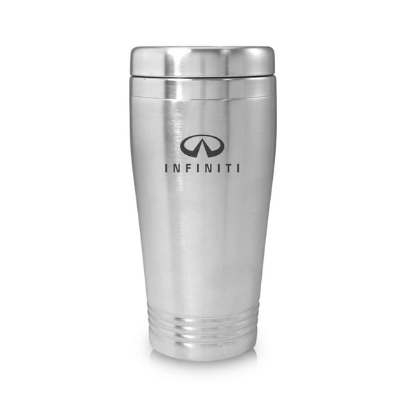 Infiniti Brushed Silver Stainless Steel Travel Mug