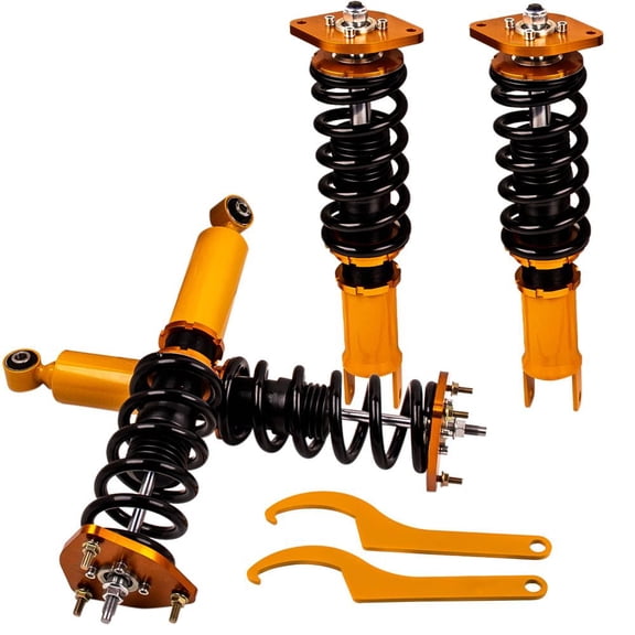 Infiniti G37 Coilover Suspension Kit Adjustable Height, Gold Finish OEM Fit 2009-2015 RWD Sedan 55CrSi Steel SKU: 16942161 Engine/Suspension System