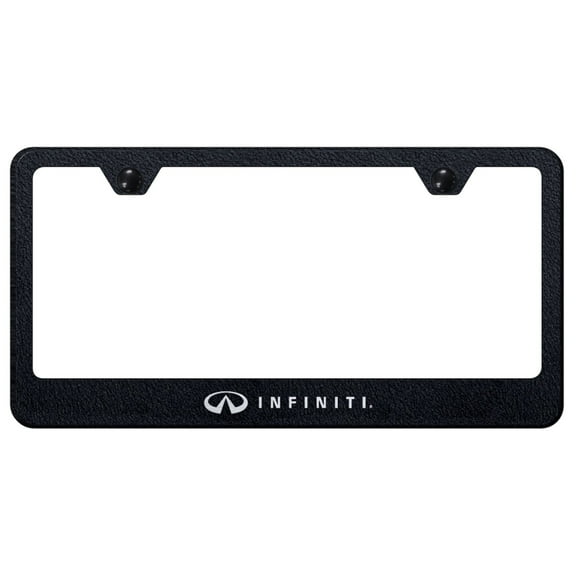 Infiniti Laser Etched Logo Stainless Steel License Plate Frame (Rugged Black)