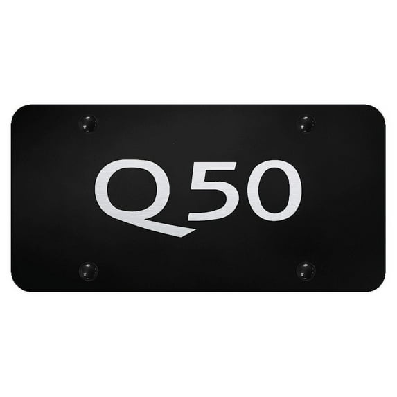 Infiniti Q50 Laser Etched Logo License Plate (Black)