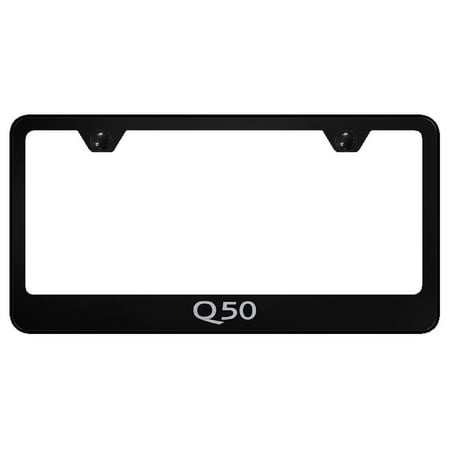 Infiniti Q50 Laser Etched Logo Stainless Steel License Plate Frame (Black)