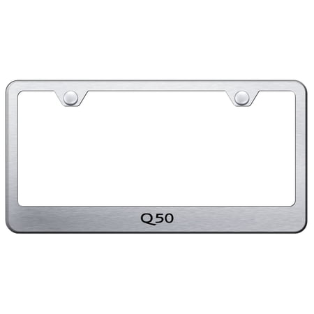 Infiniti Q50 Laser Etched Logo Stainless Steel License Plate Frame (Brushed Chrome)