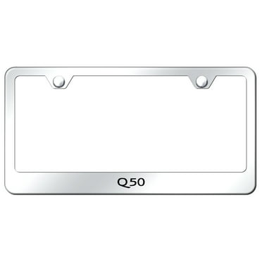 Infiniti Q50 Laser Etched Logo Stainless Steel License Plate Frame (Chrome)