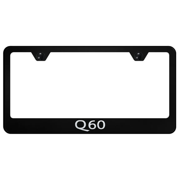Infiniti Q60 Laser Etched Logo Stainless Steel License Plate Frame (Black)