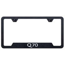 Infiniti Q70 Laser Etched Logo Cut-Out License Plate Frame (Rugged Black)