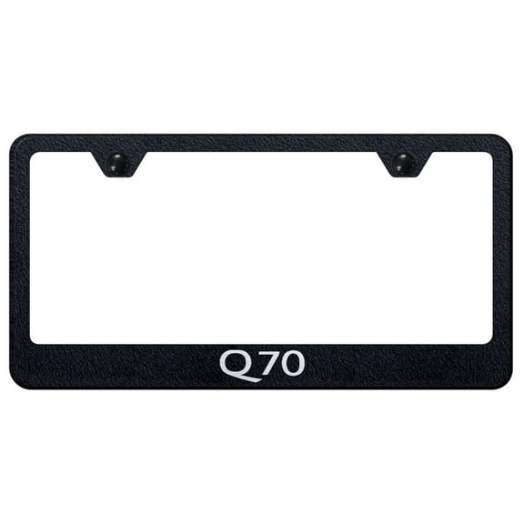 Infiniti Q70 Laser Etched Logo Stainless Steel License Plate Frame (Rugged Black)