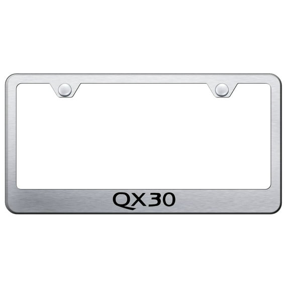 Infiniti QX30 Laser Etched Logo Stainless Steel License Plate Frame (Brushed Chrome)