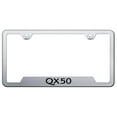 thumbnail image 1 of Infiniti QX50 Laser Etched Logo Cut-Out License Plate Frame (Brushed Chrome), 1 of 3